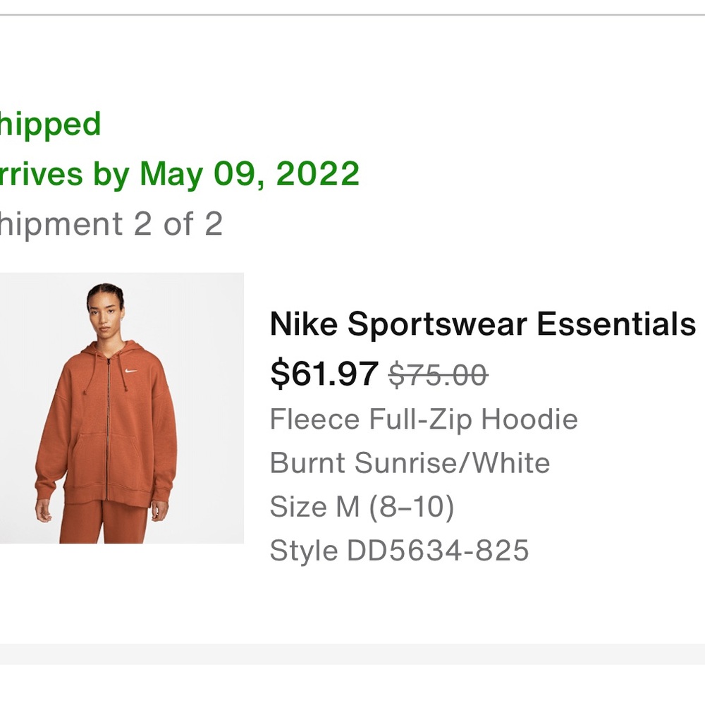 Nike Sportswear Essentials Fleece Full-Zip Hoodie - Burnt Orange